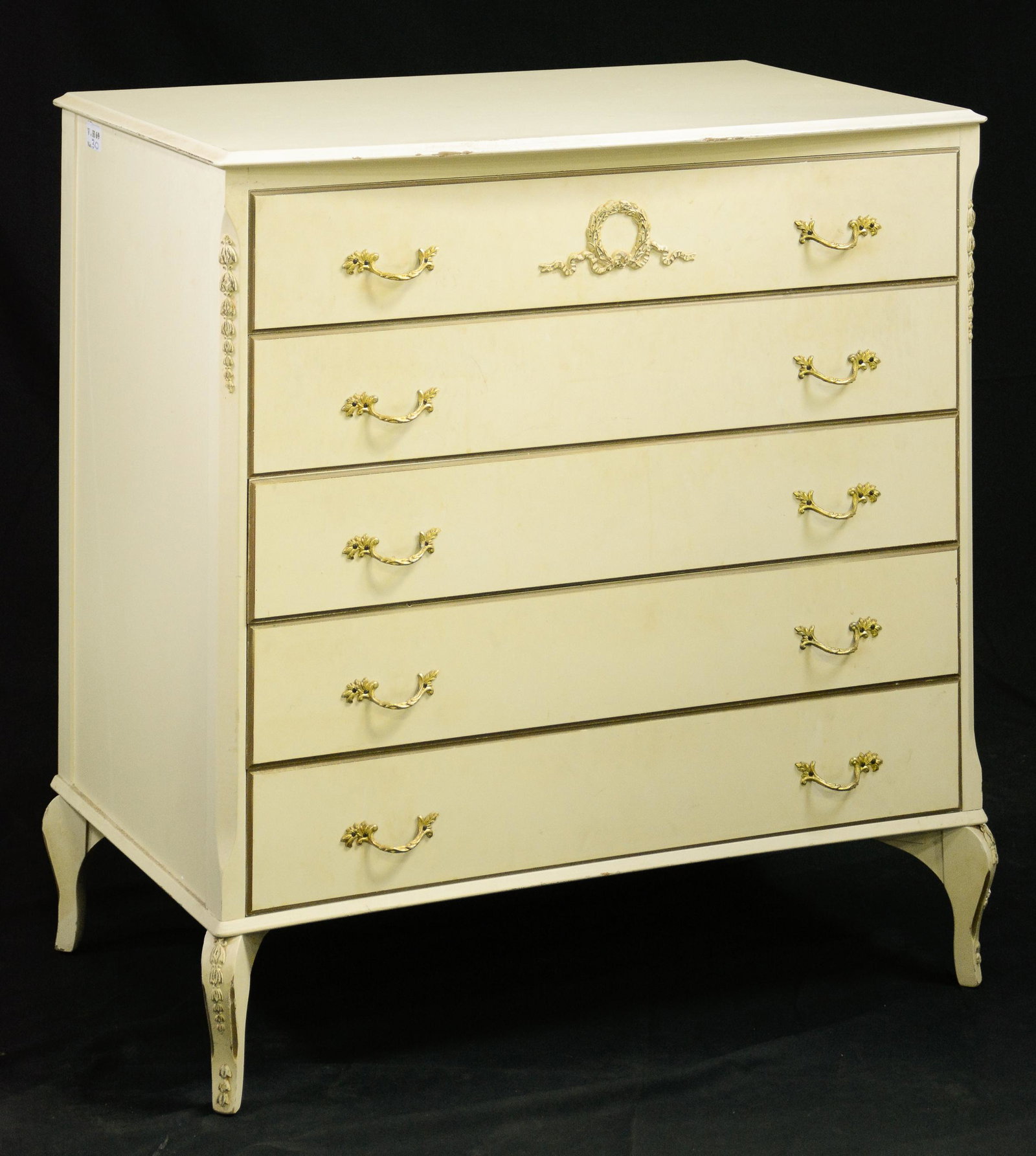 British 5 Drawer Painted Chest (1 of 3)