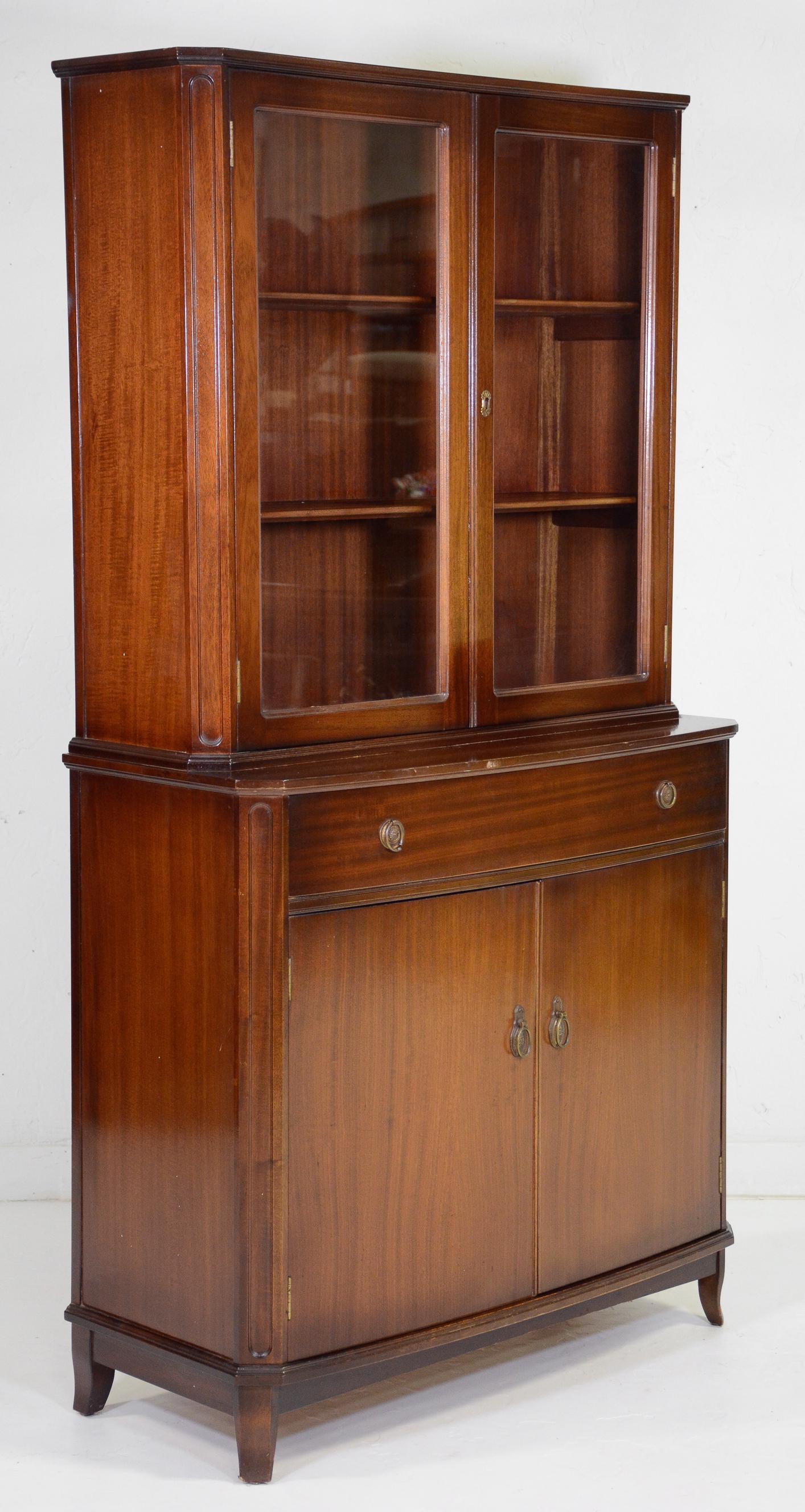 Mahogany 4 Door Bookcase With Drawer (1 of 2)