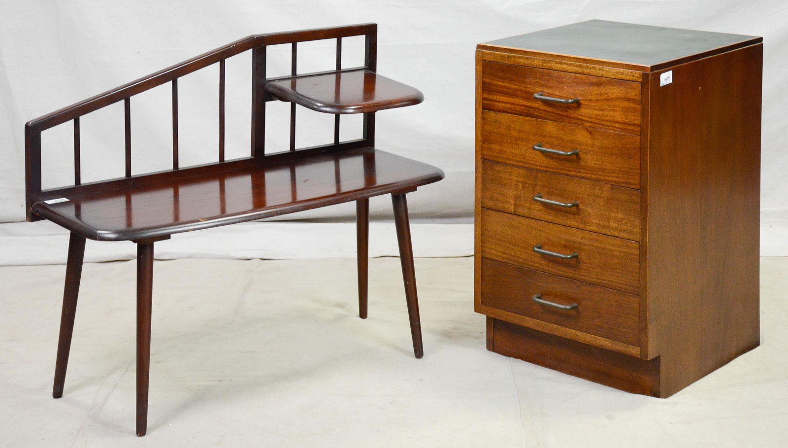 Mid Century Modern Phone Bench & Small Chest (1 of 3)