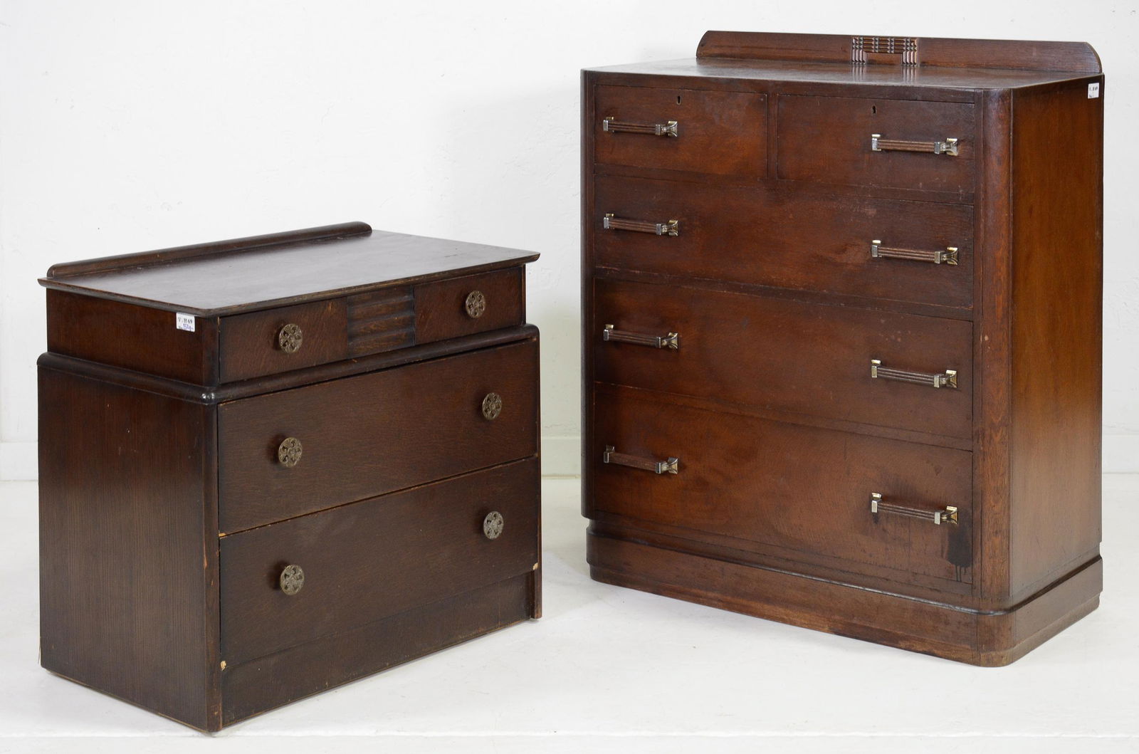 British Oak 3 Drawer Chest & Oak 5 Drawer Chest (1 of 3)