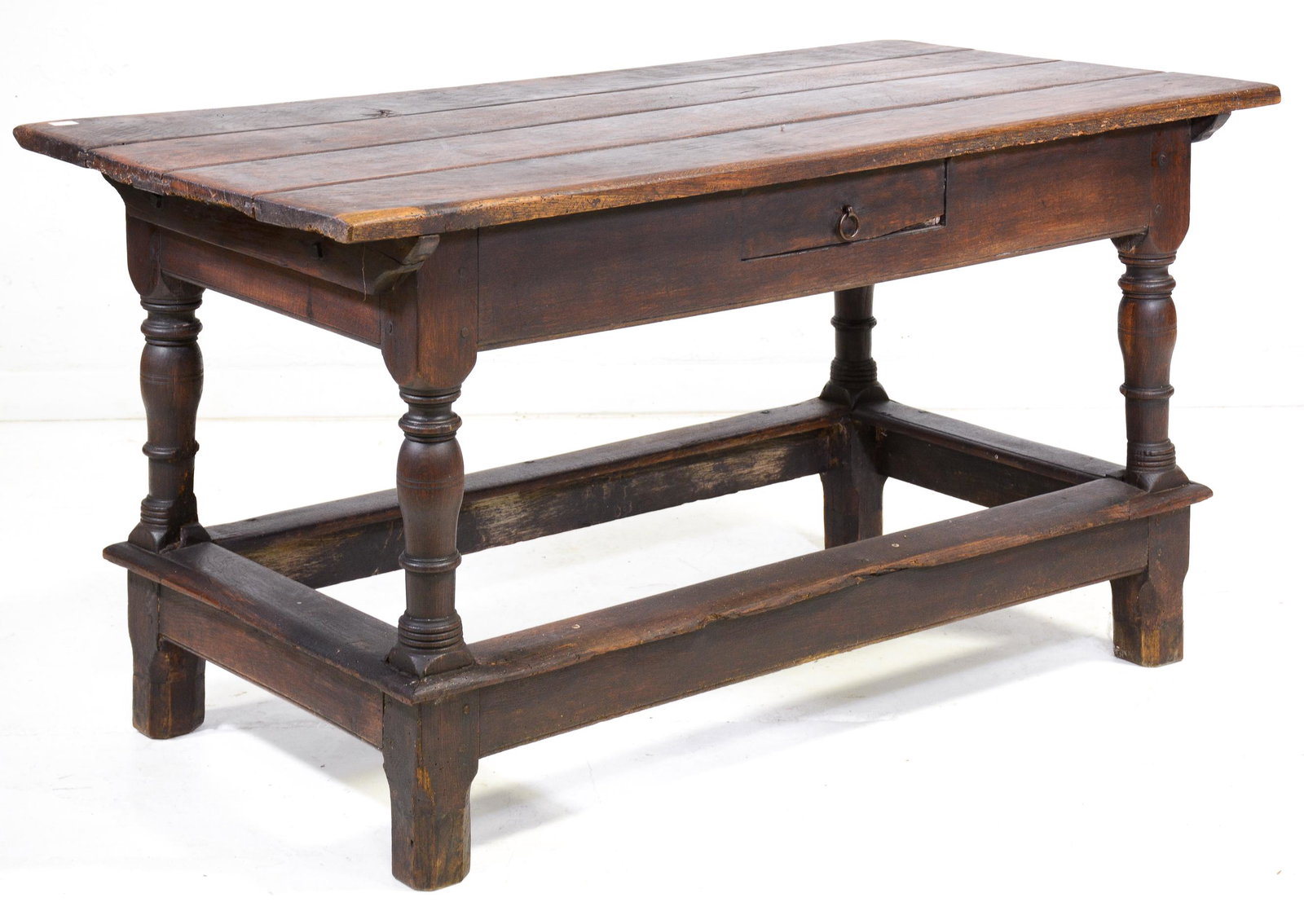 Single Drawer Oak Farm Table (1 of 5)