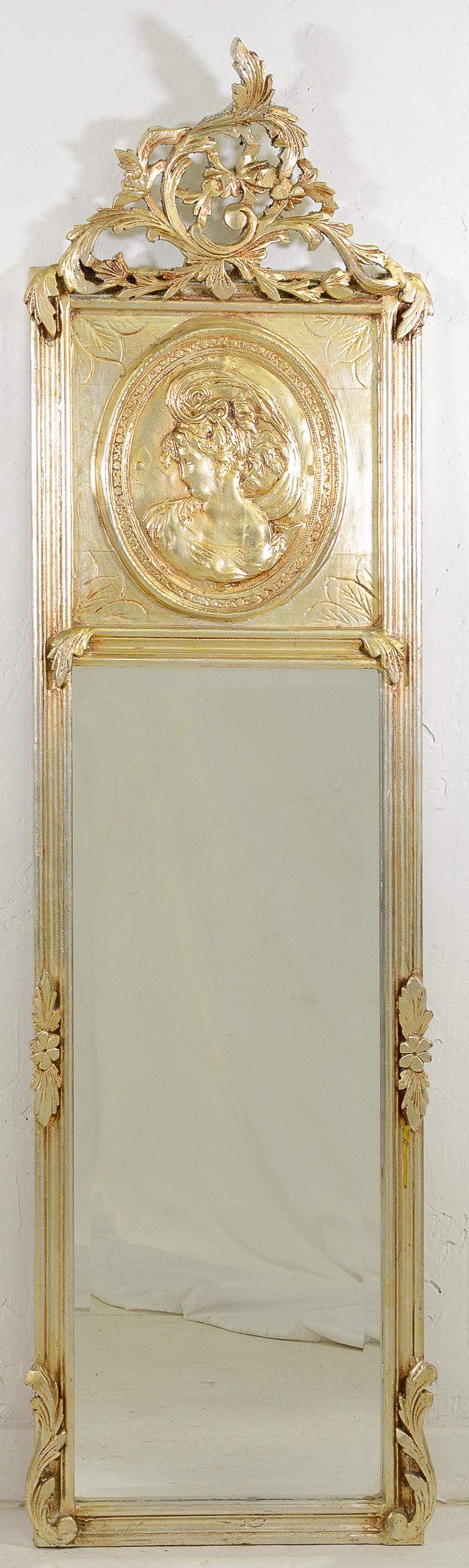 French Style Tall Beveled Mirror (1 of 2)