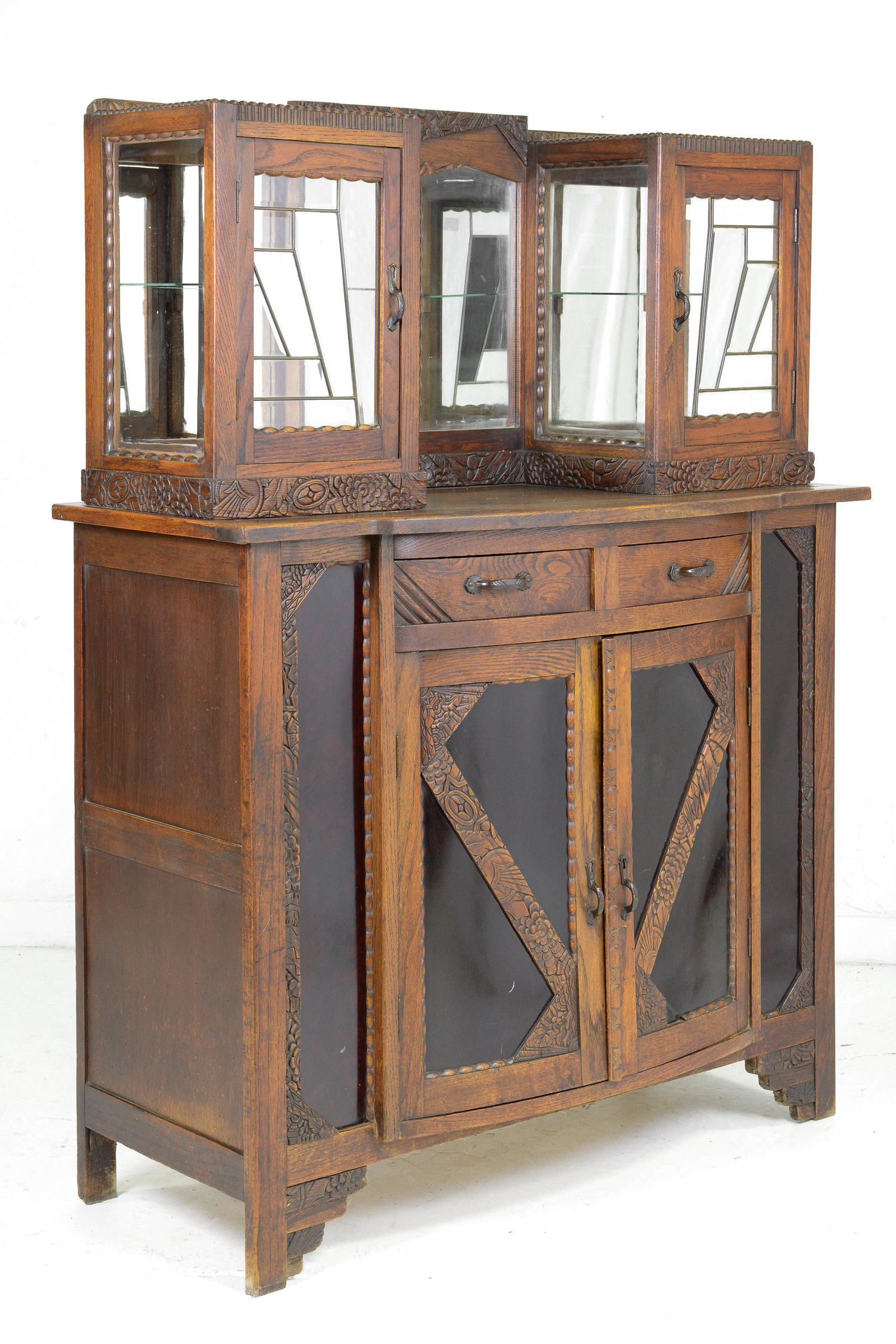 Art Deco Mirror Back Oak Cupboard / Server (1 of 4)