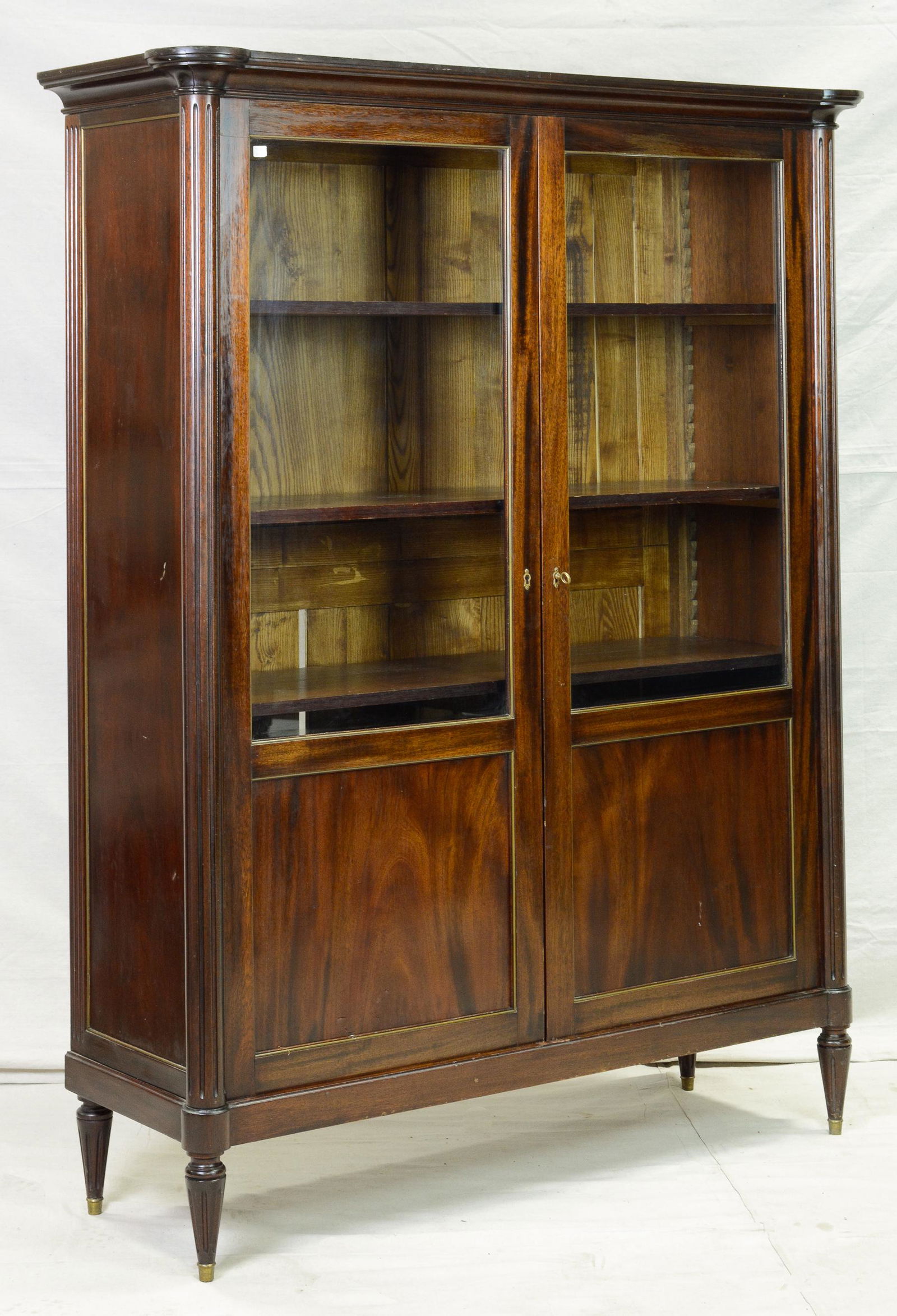 Mahogany Double Door Bookcase (1 of 2)