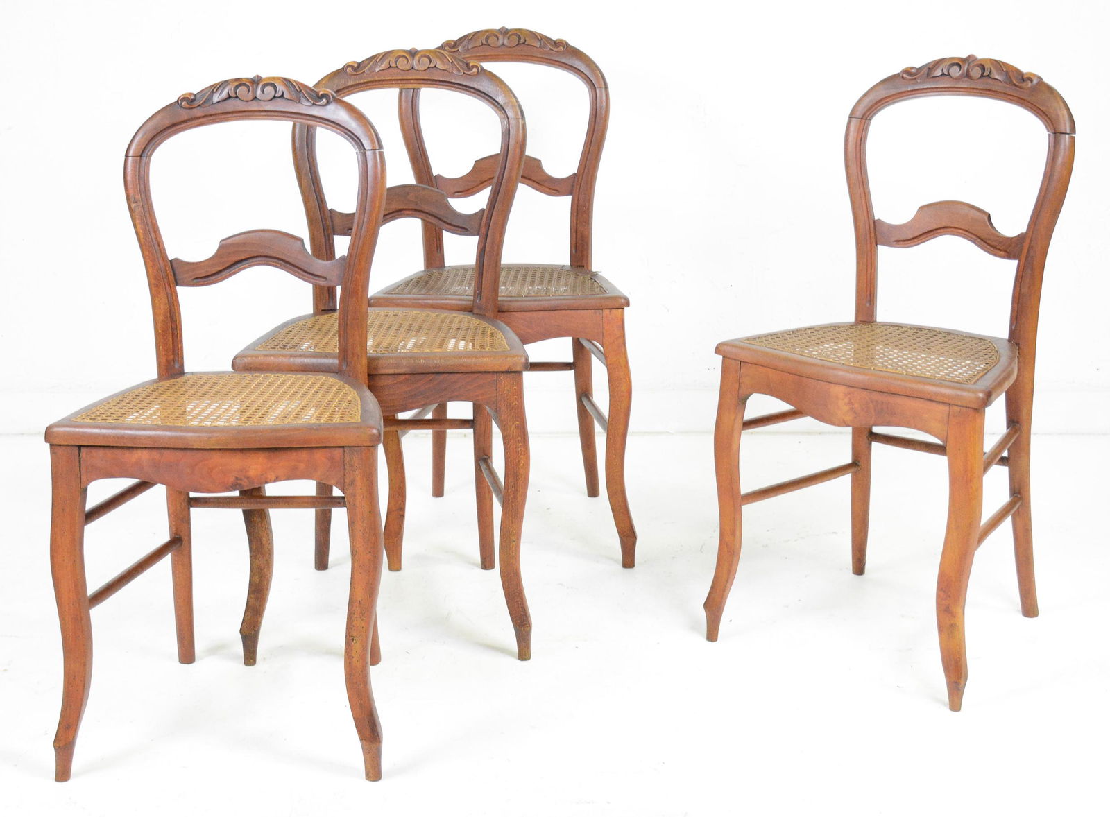 Set of 4 French Caned Seat Chairs: Set of 4 French Caned Seat Chairs - 35 in tall x 18 x 14