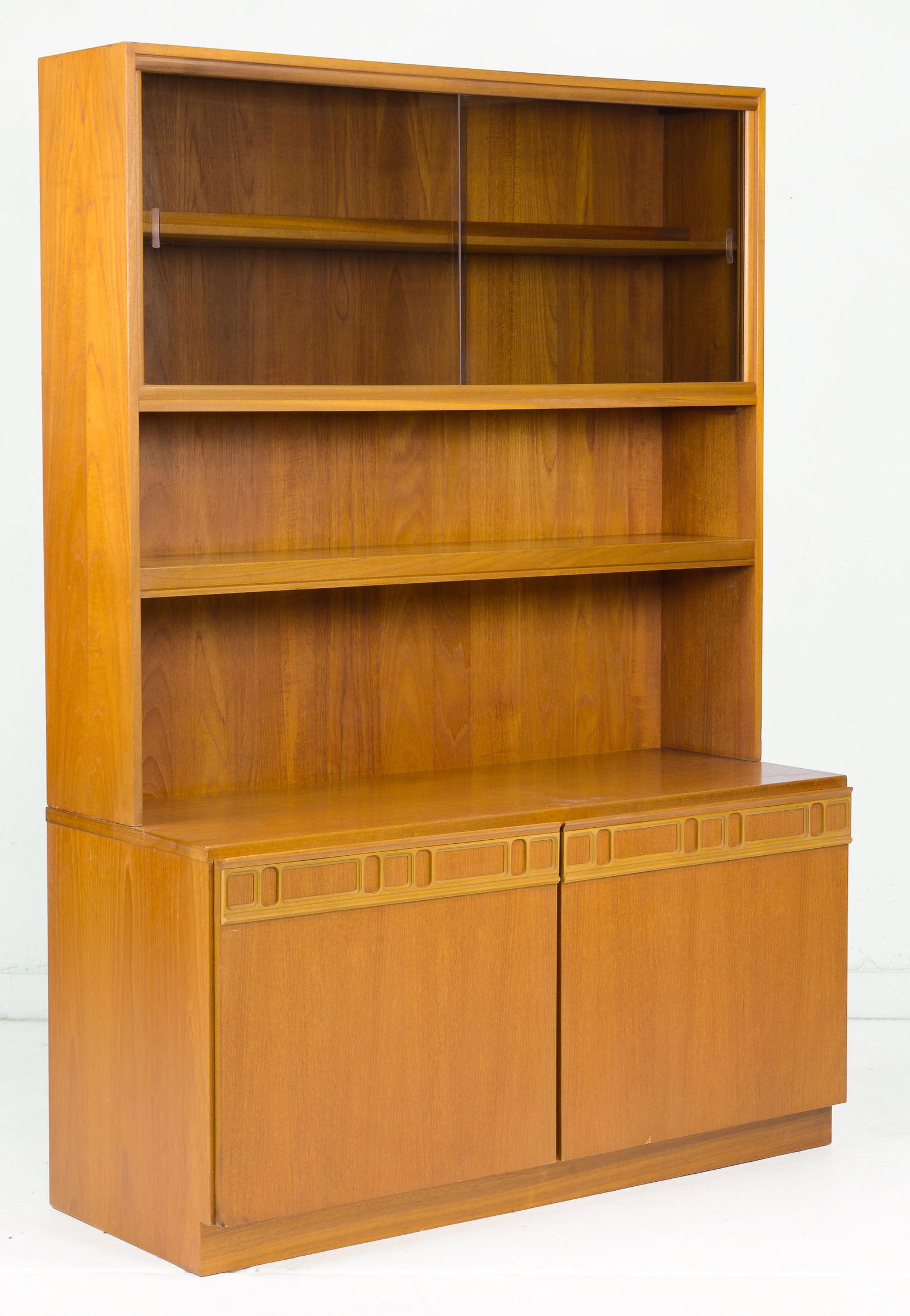 Teak Mid Century Modern Cabinet with Glass Doors (1 of 7)