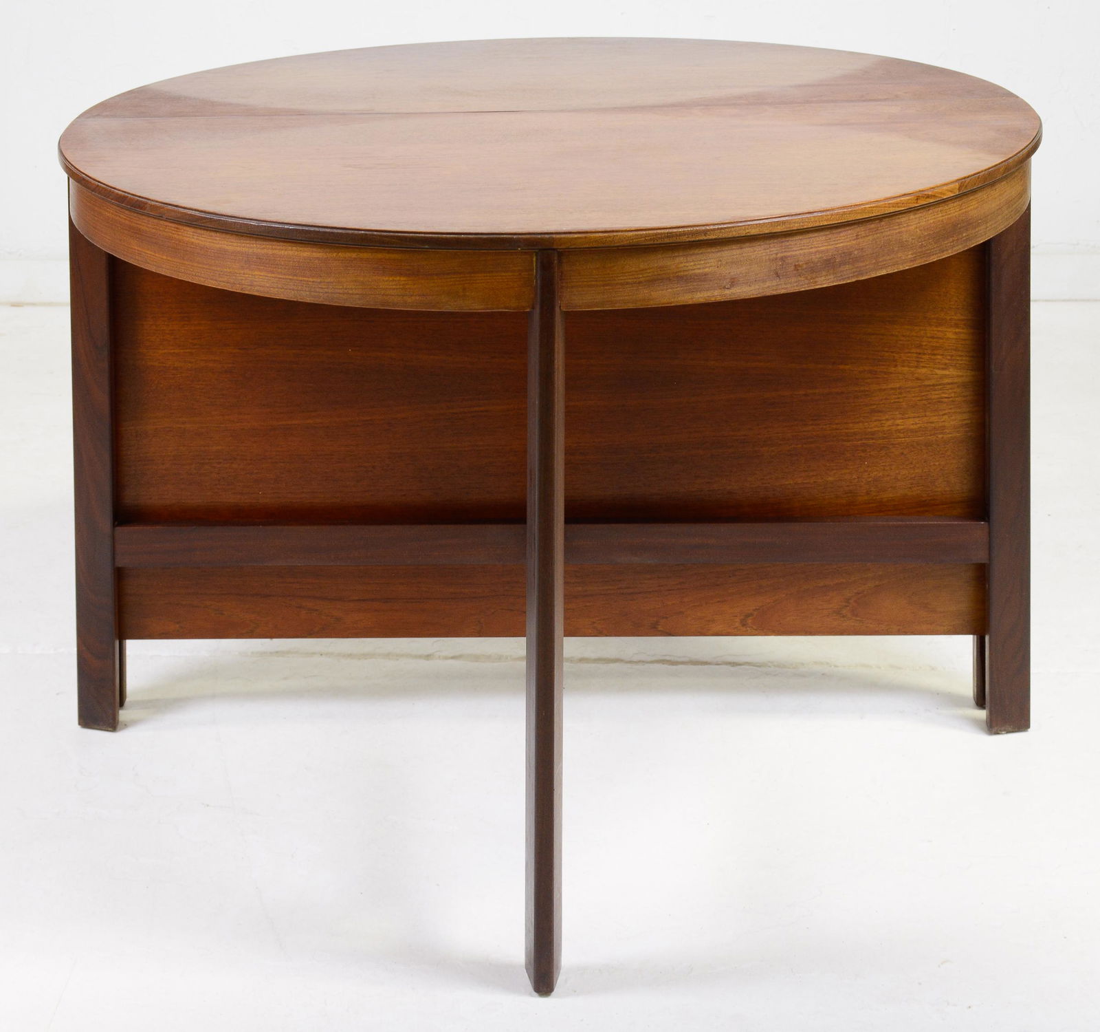 Round Mid Century Modern Dining Table with Drop Leaf (1 of 5)