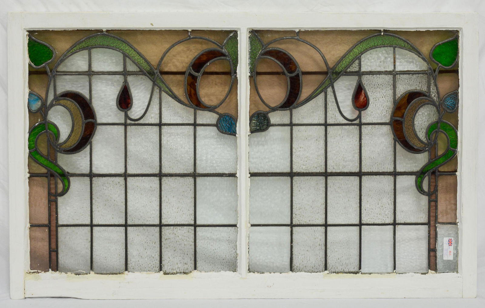 Large Multi Color British Leaded Stained Glass Window (1 of 2)