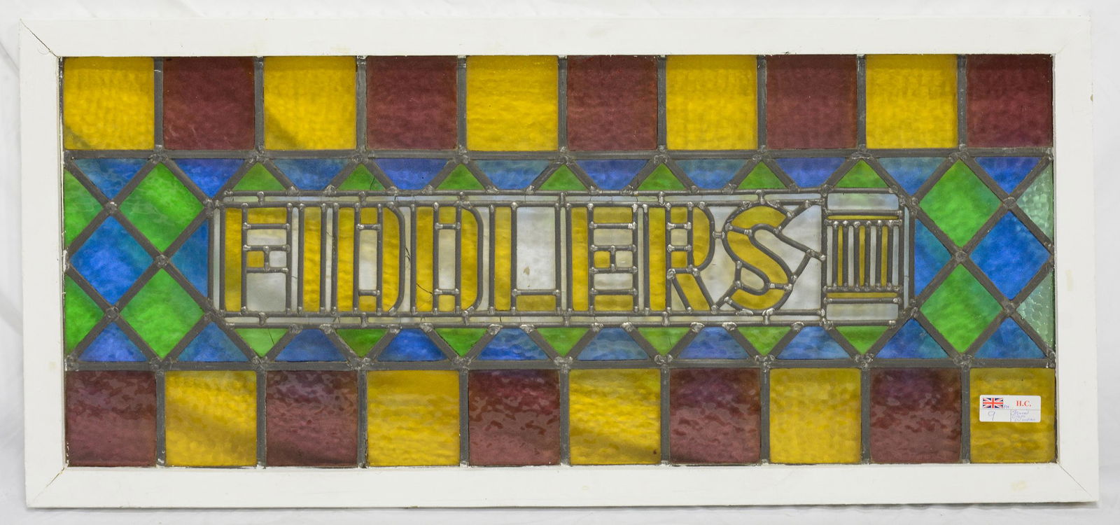 Multi Color British Stained Glass Window "Fiddlers" (1 of 5)