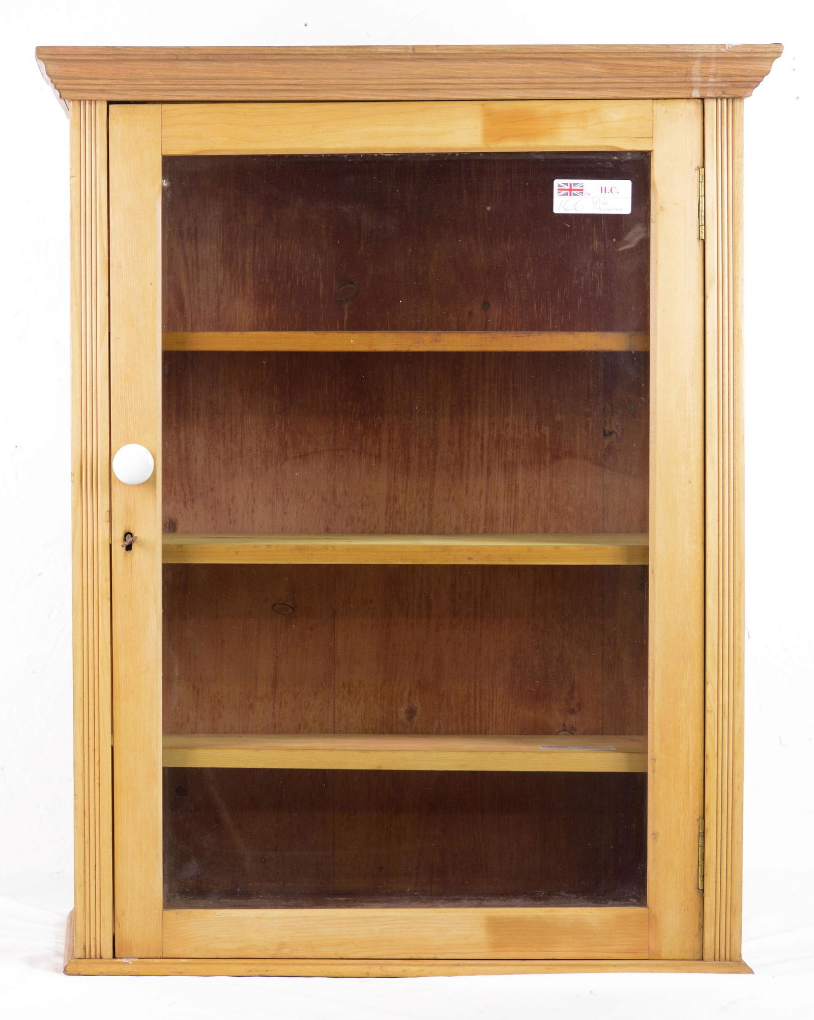 Small British Pine Single Door Bookcase / Cabinet (1 of 2)