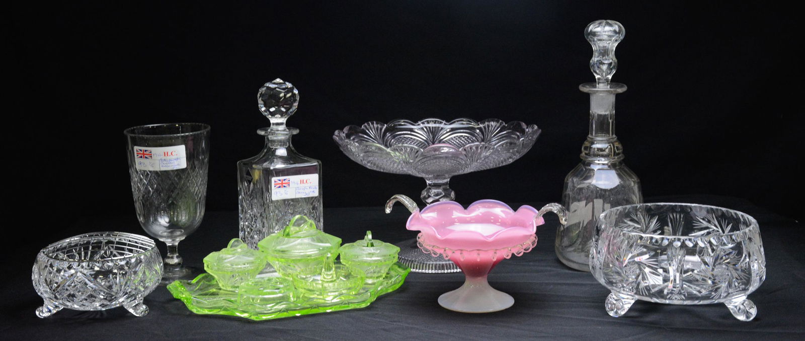 8pcs Assorted Glass Bowls, Decanters, Etc. (1 of 5)