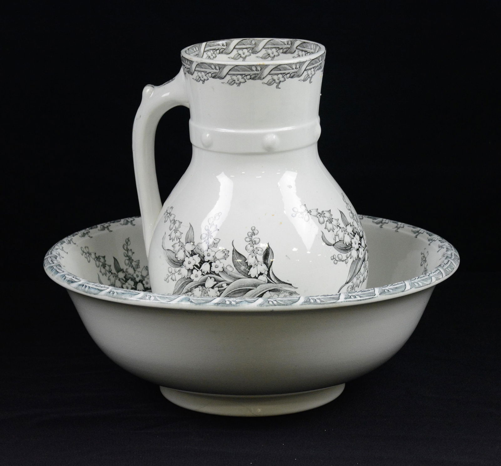 Bowl & Pitcher Set - Lily Of The Valley Pattern (1 of 3)