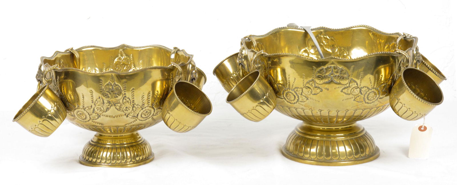 2 Brass Punch Bowls With Cups and Ladle (1 of 3)