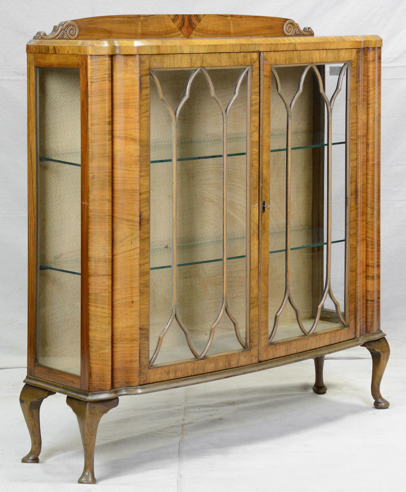 Walnut Double Door Curio / Display Cabinet (1 of 4)