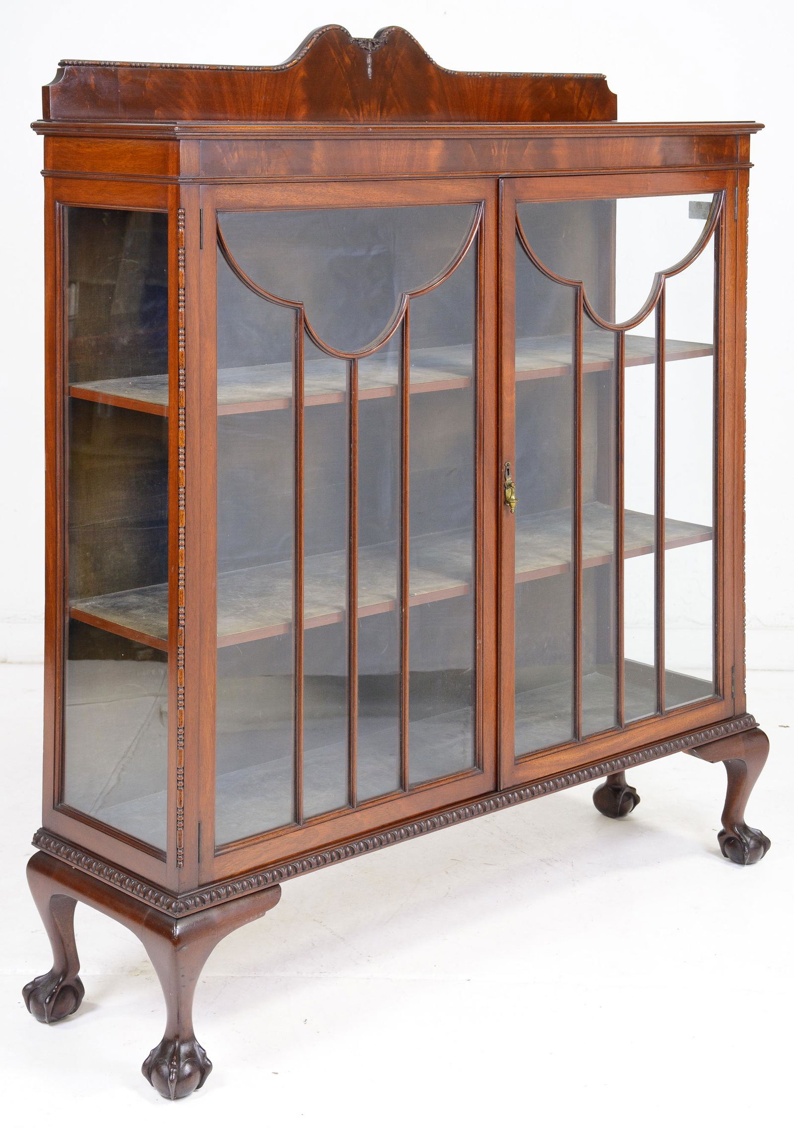 Mahogany Ball & Claw Curio / Display Cabinet (1 of 4)