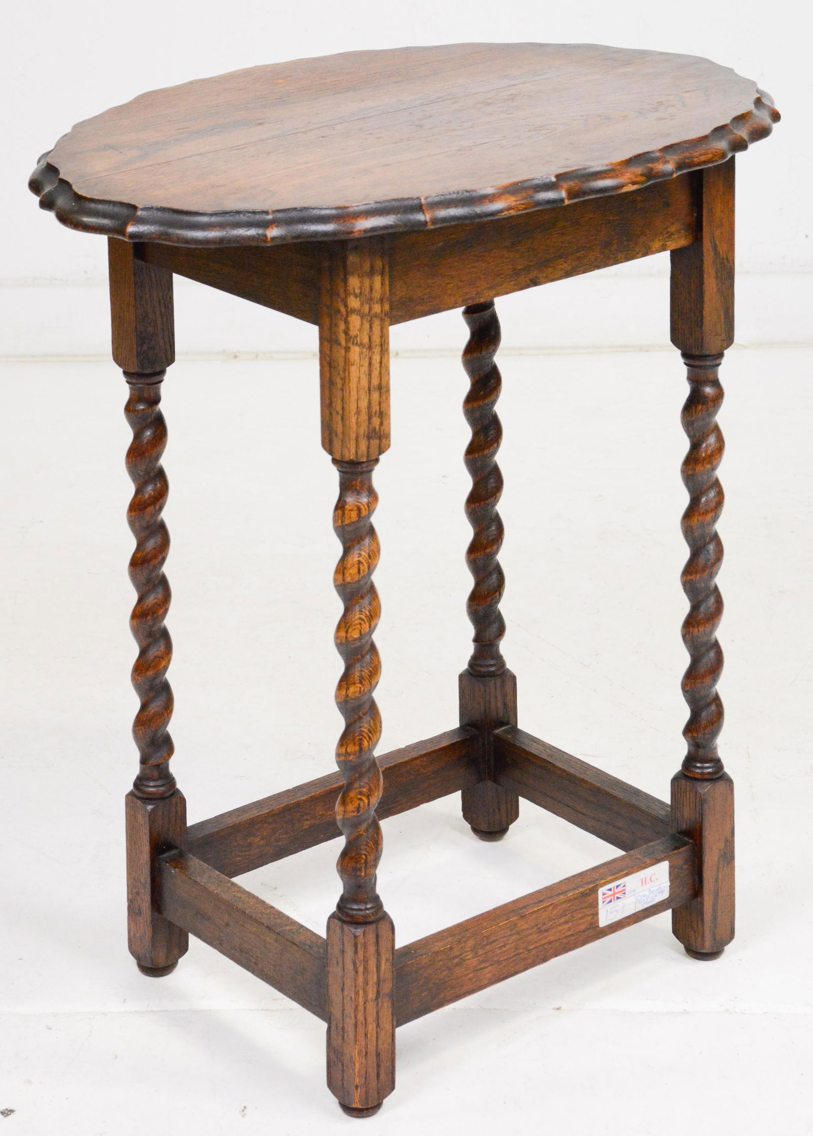 Oval Scallop Edged Barley Twist Lamp Table (1 of 2)