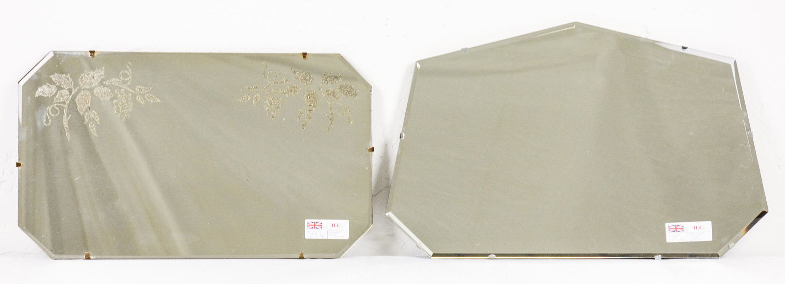2 British Mid Century Beveled Mirrors (1 of 3)