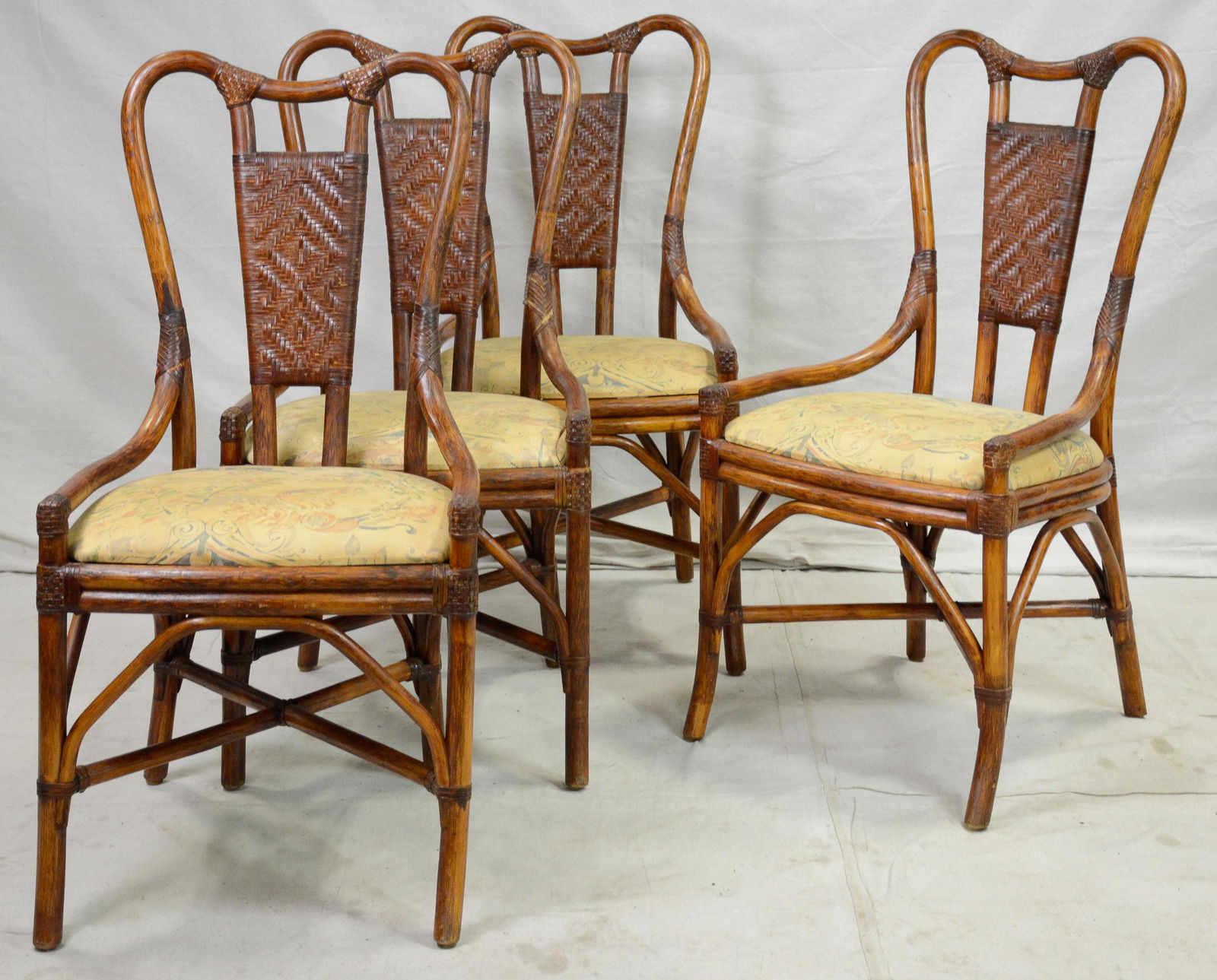 Set of 4 Bentwood / Wicker Chairs (1 of 2)