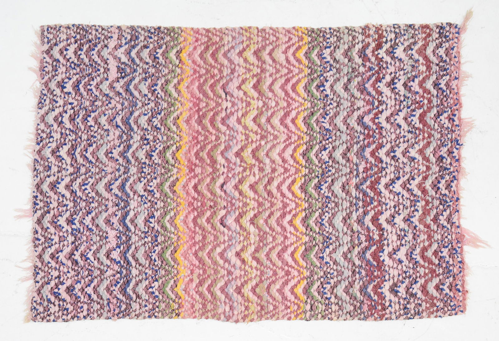 Vintage Swedish Pink Rag Rug - 2'9 x 3'8 (1 of 2)