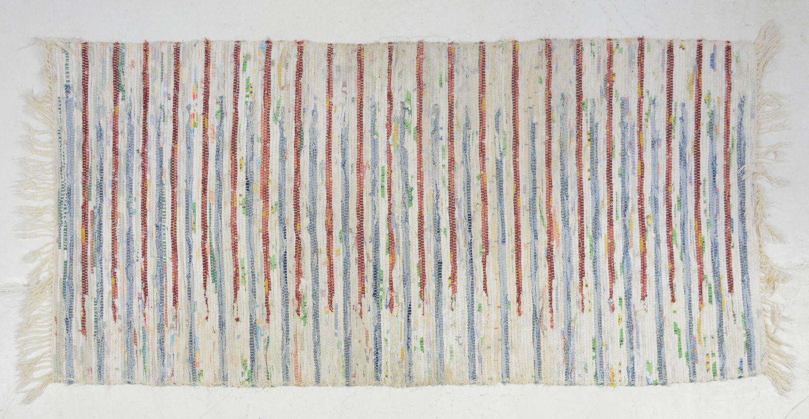 Vintage Swedish Flat Woven Rag Rug - 5'3 x 2'6 (1 of 2)