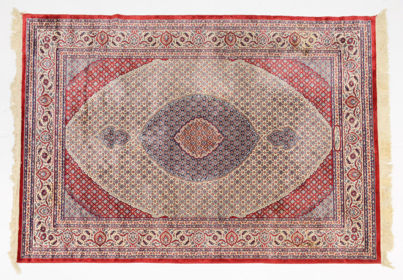 European Hand Knotted Signed Red Rug (1 of 4)