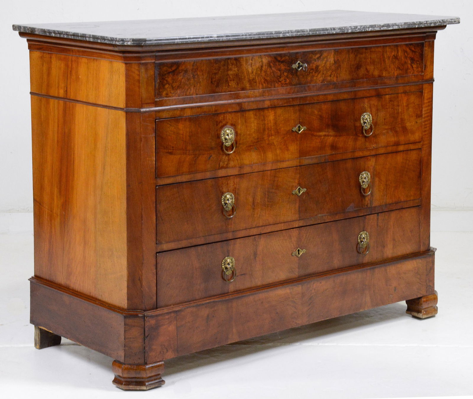 Louis Philippe Style Marble Top 4 Drawer Chest (1 of 4)
