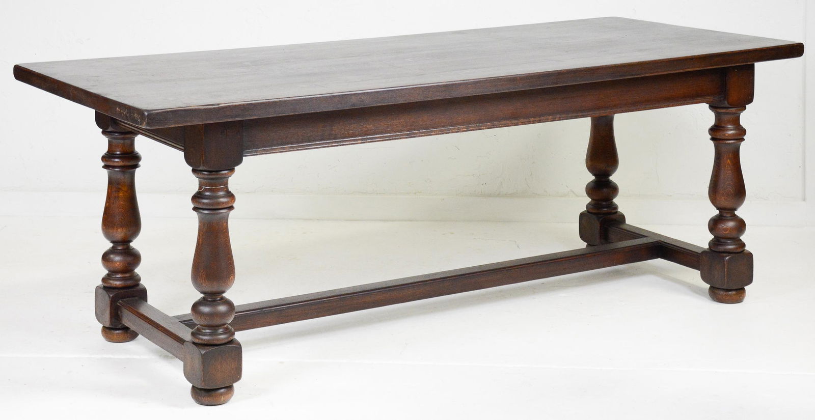 Double Baluster Base Oak Farm Table (1 of 2)