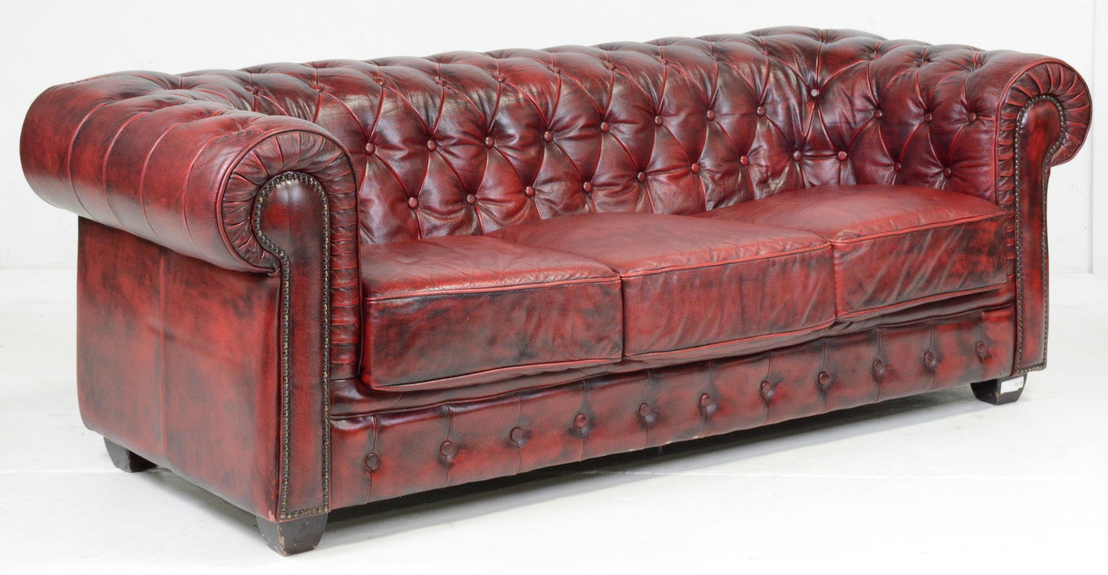 Oxblood Red Chesterfield Sofa From England (1 of 12)