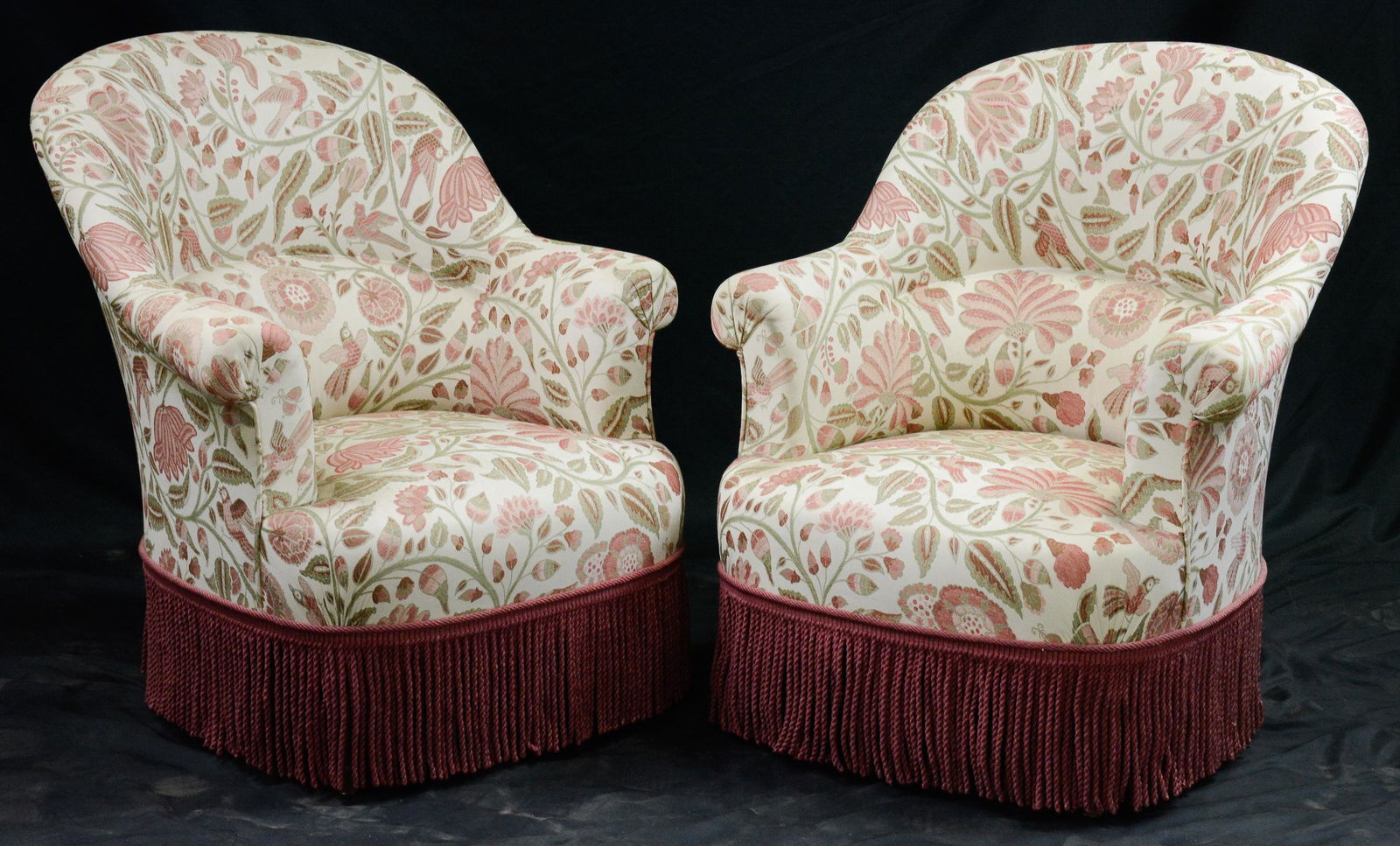 Pair of Upholstered French Slipper Chairs (1 of 5)