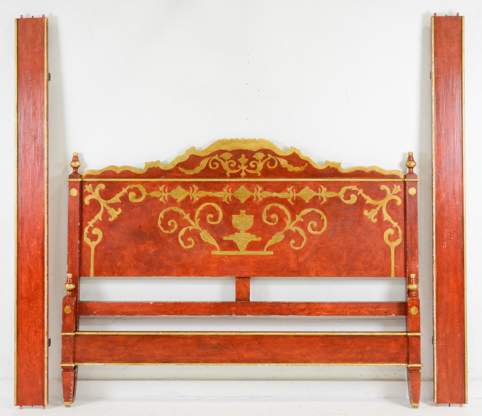Red & Gold Painted Bed (1 of 3)