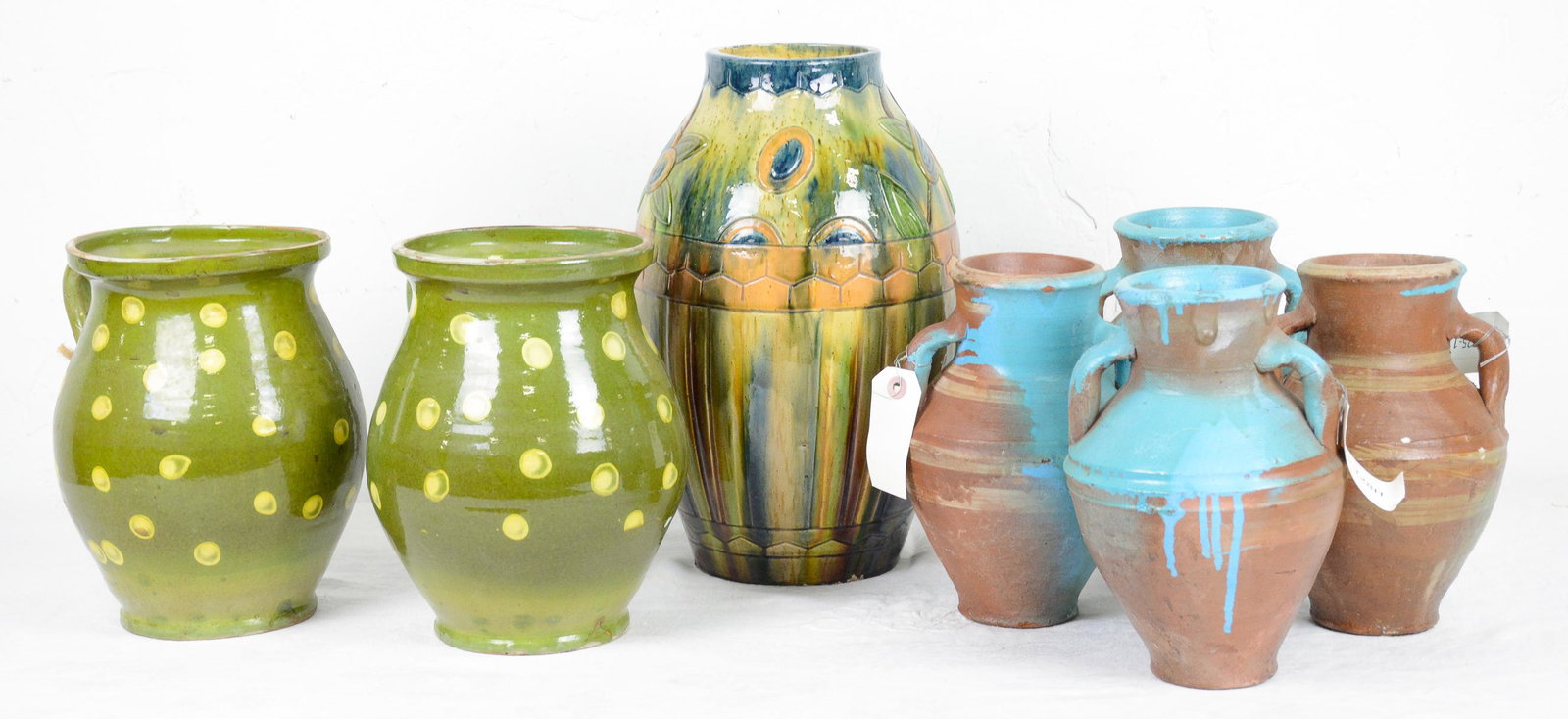 7 Assorted Painted Pottery Vases (1 of 5)