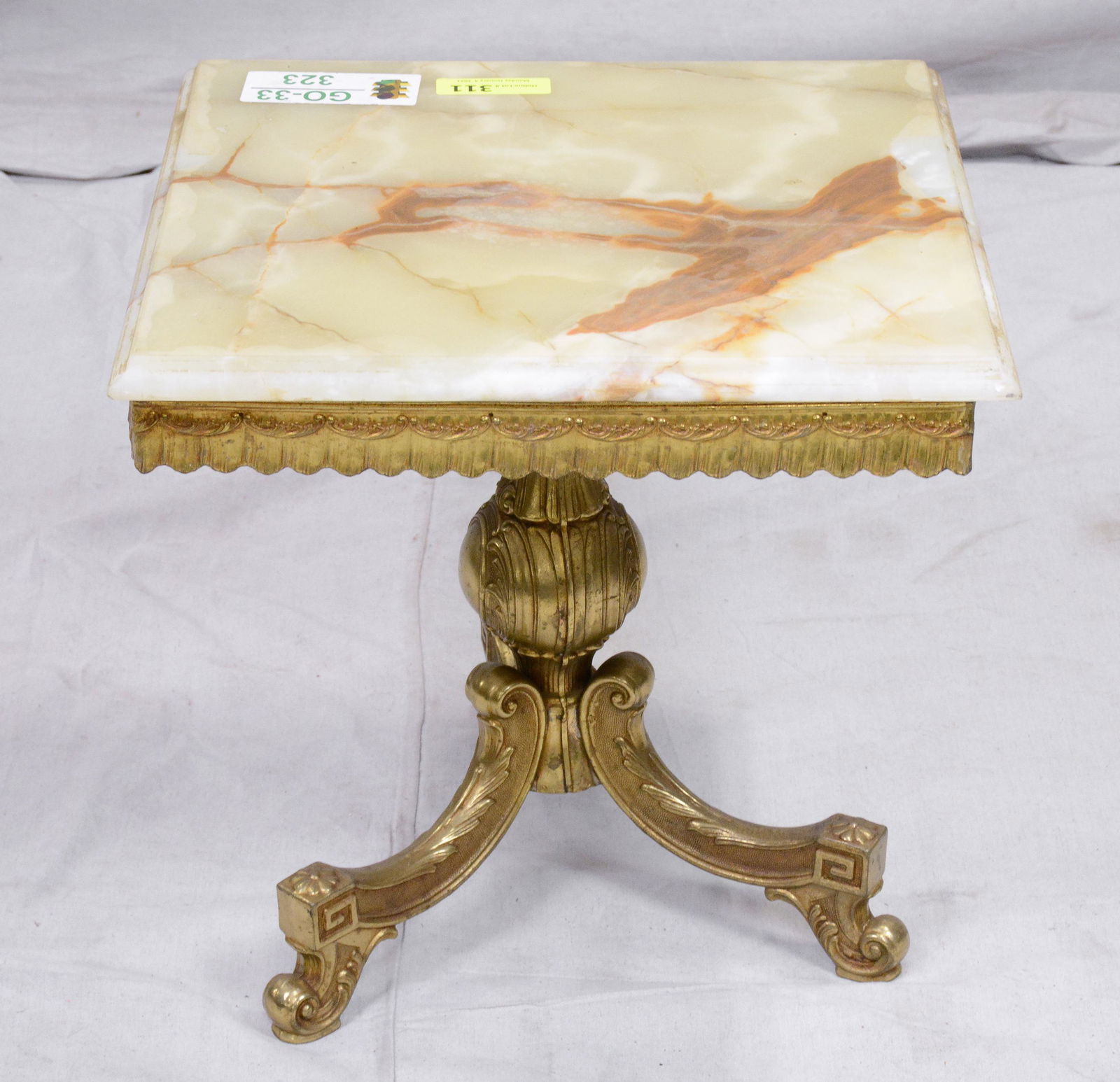 Onyx Top Brass Side Table (1 of 4)