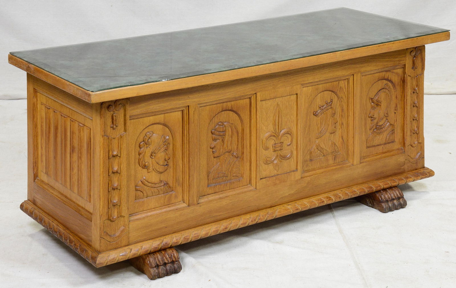 French Oak Glass Top Trunk / Coffer (1 of 5)
