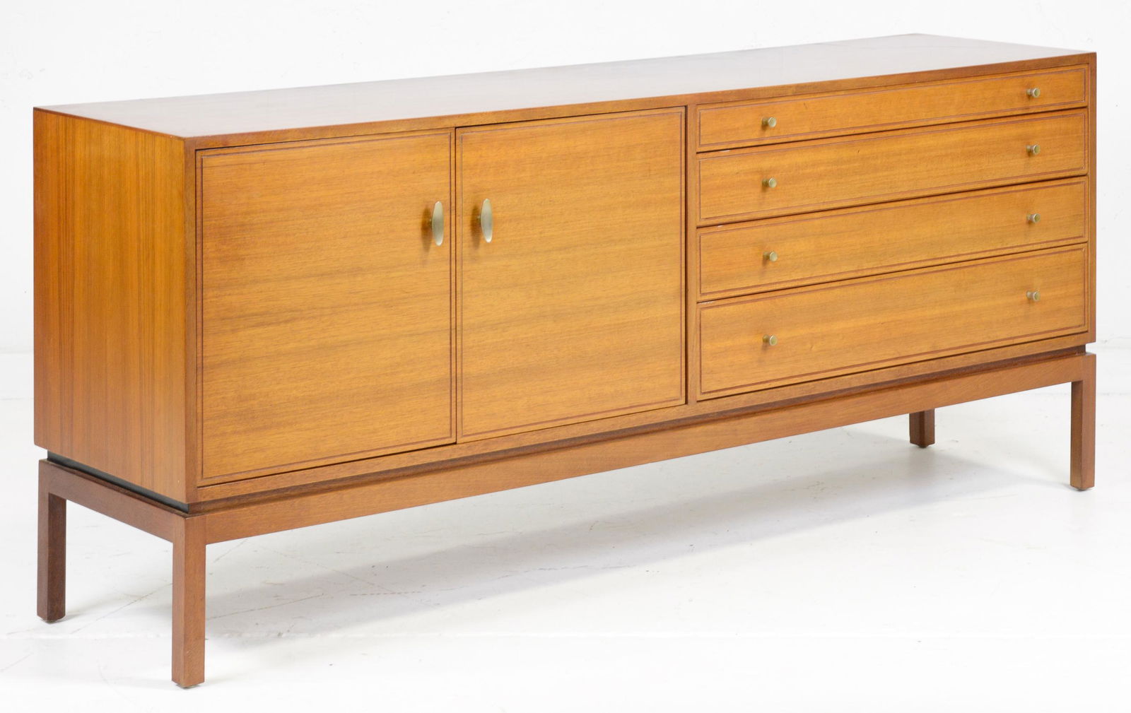Mid Century Modern Teak Sideboard with Brass Hardware (1 of 11)