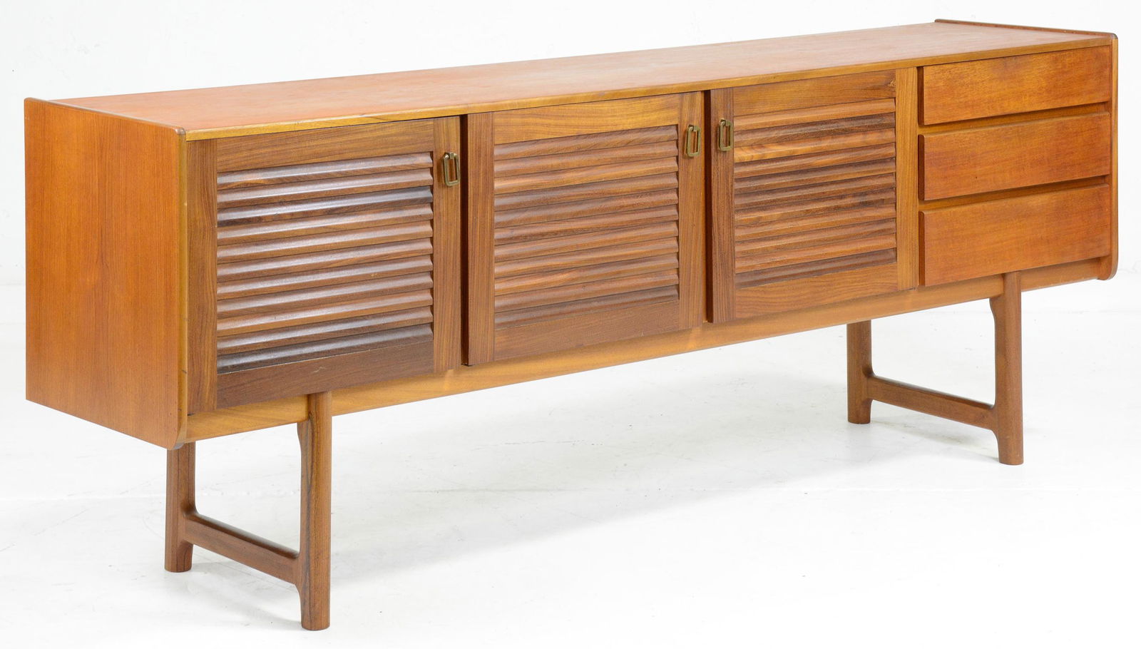 Mid Century Modern Teak Sideboard with Louvered Doors (1 of 7)