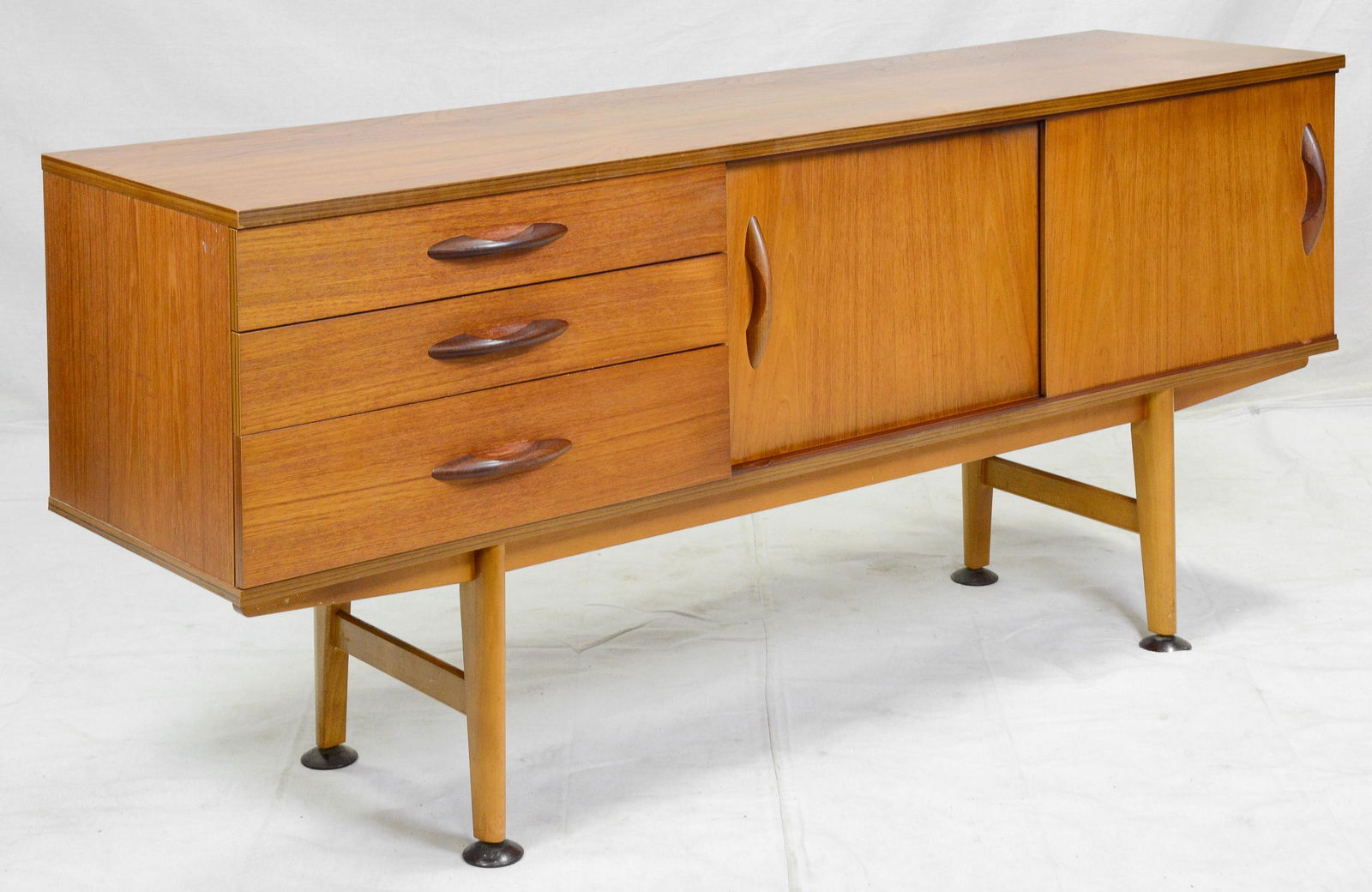 Mid Century Modern Teak Sliding Door Sideboard (1 of 6)