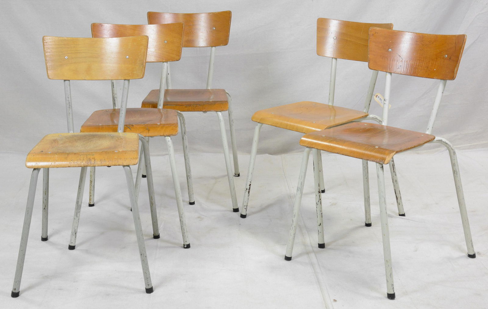 5 Mid Century / Industrial Style French School Chairs (1 of 6)