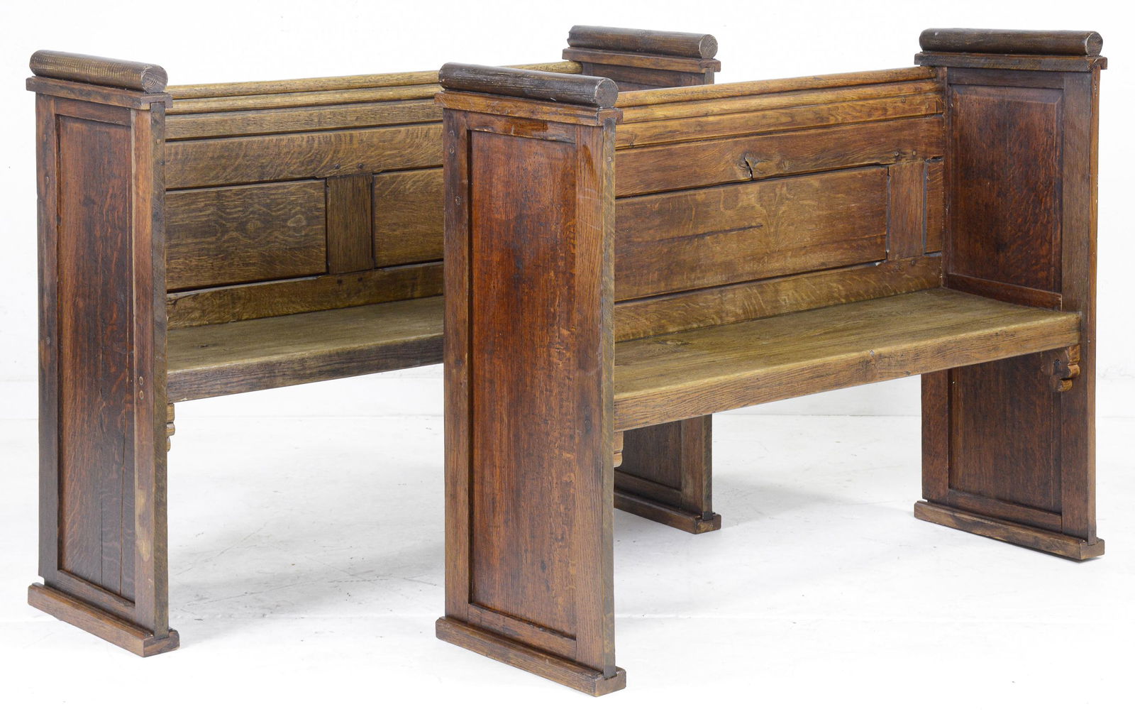 Pair English Oak Pews / Benches (1 of 5)