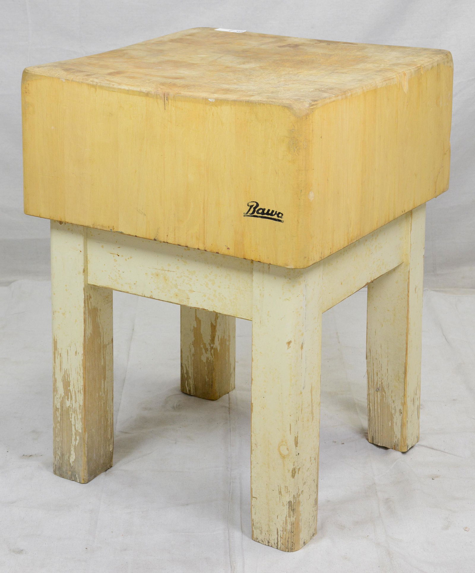 Square French Butcher Block on Painted Base (1 of 5)