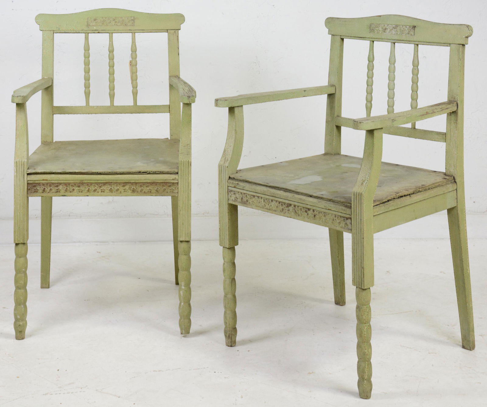 Pair of Painted British Farmhouse Armchairs (1 of 5)