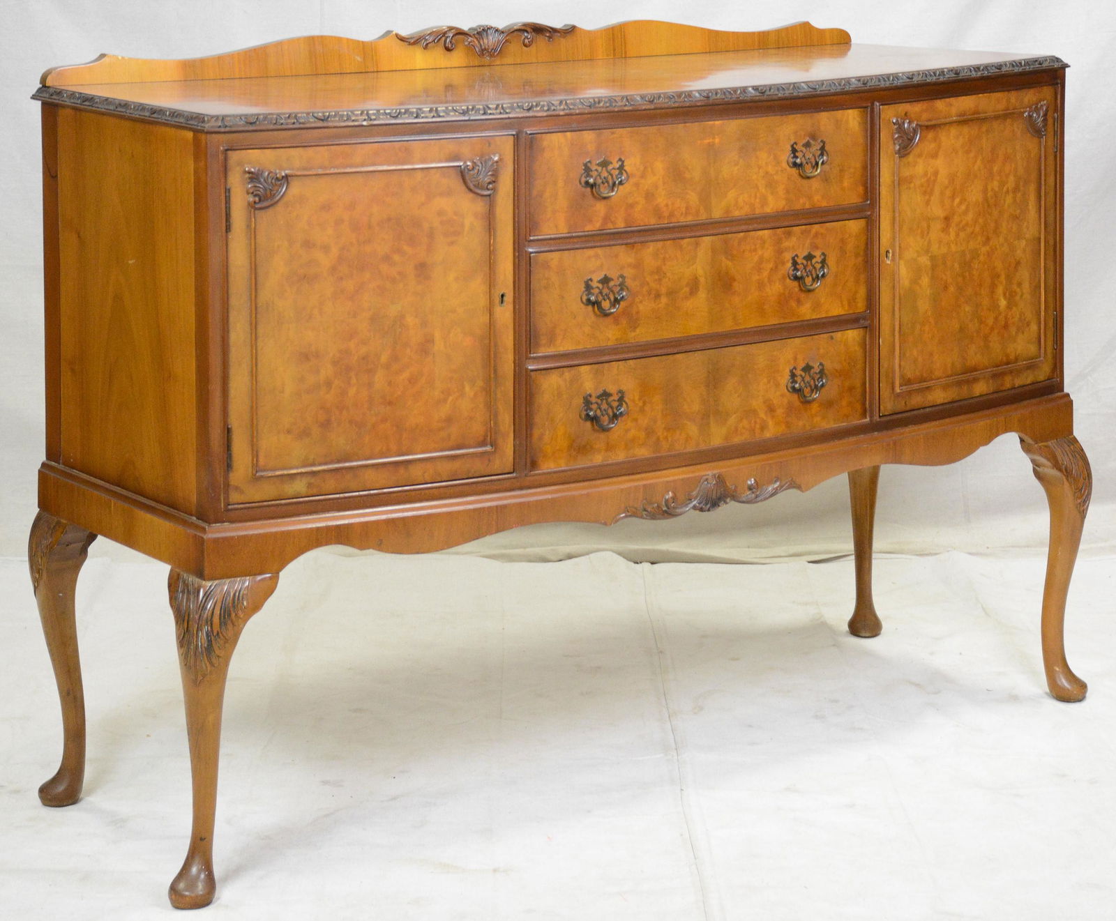 Carved Walnut Bow Front Server / Sideboard (1 of 4)