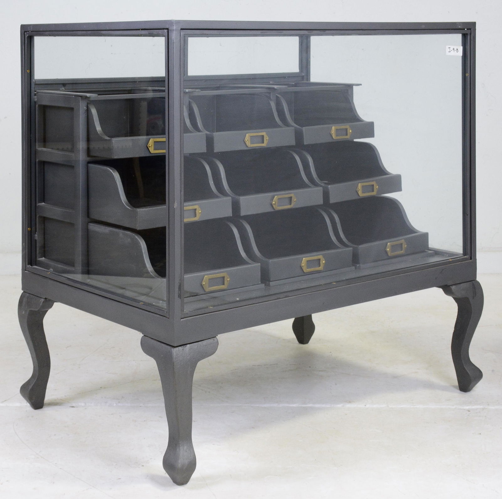 Industrial Glass Showcase with 9 Drawers (1 of 4)