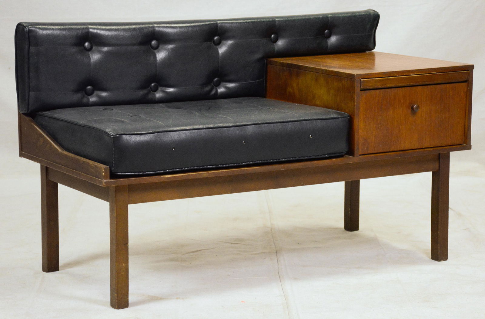 Mid Century Modern Upholstered Phone Bench (1 of 3)