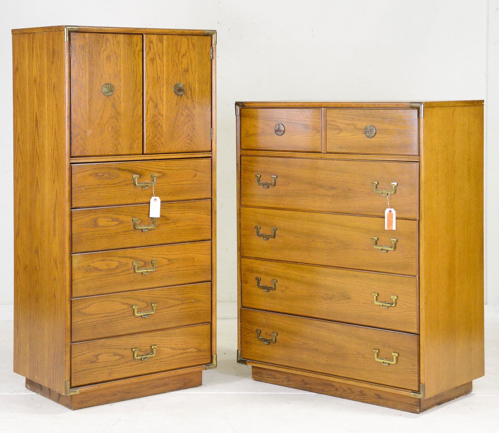2 Mid Century Campaign Style Chests by Bassett (1 of 4)