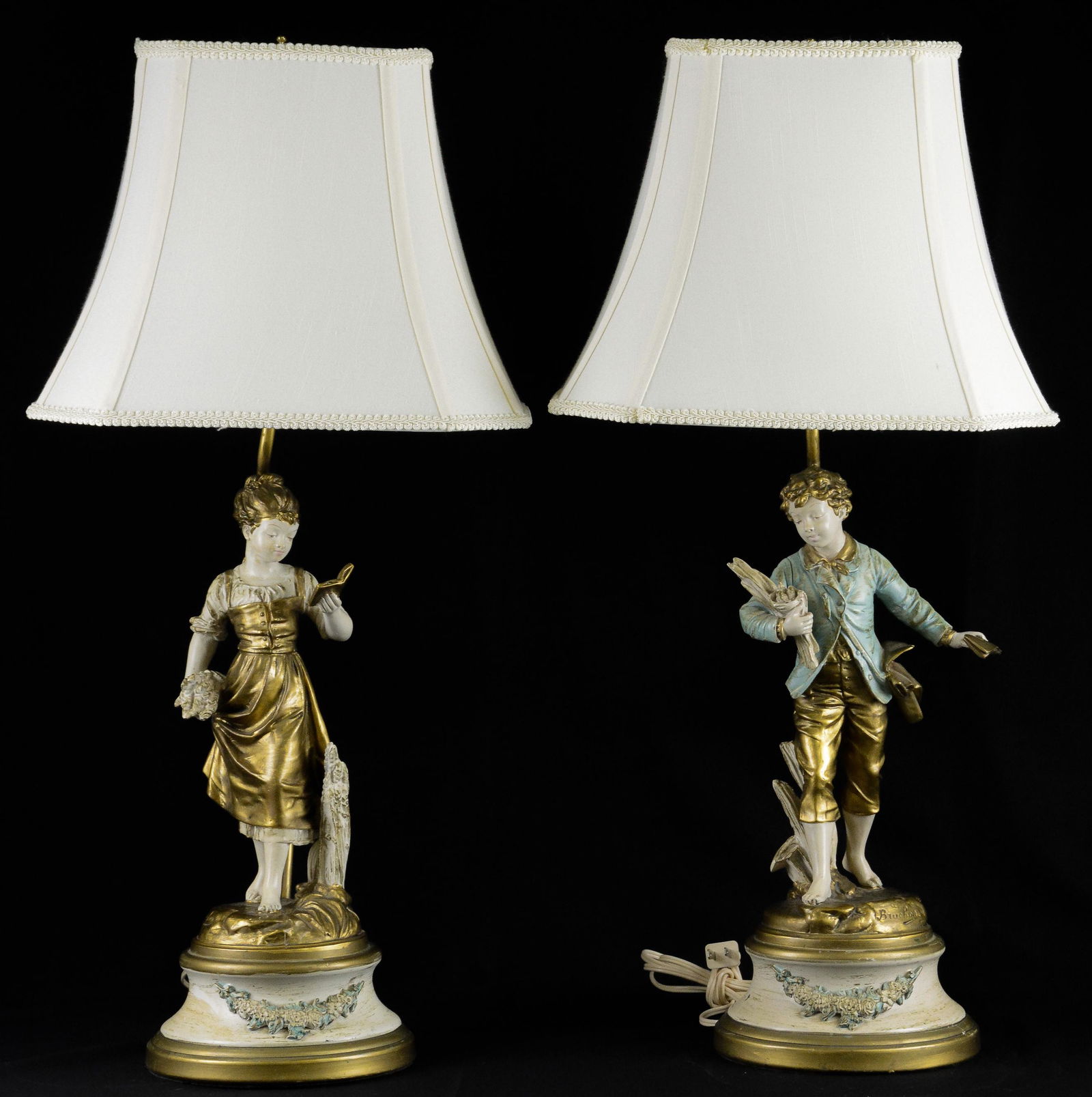 Pair Figural - His & Hers - American Wired Lamps (1 of 8)