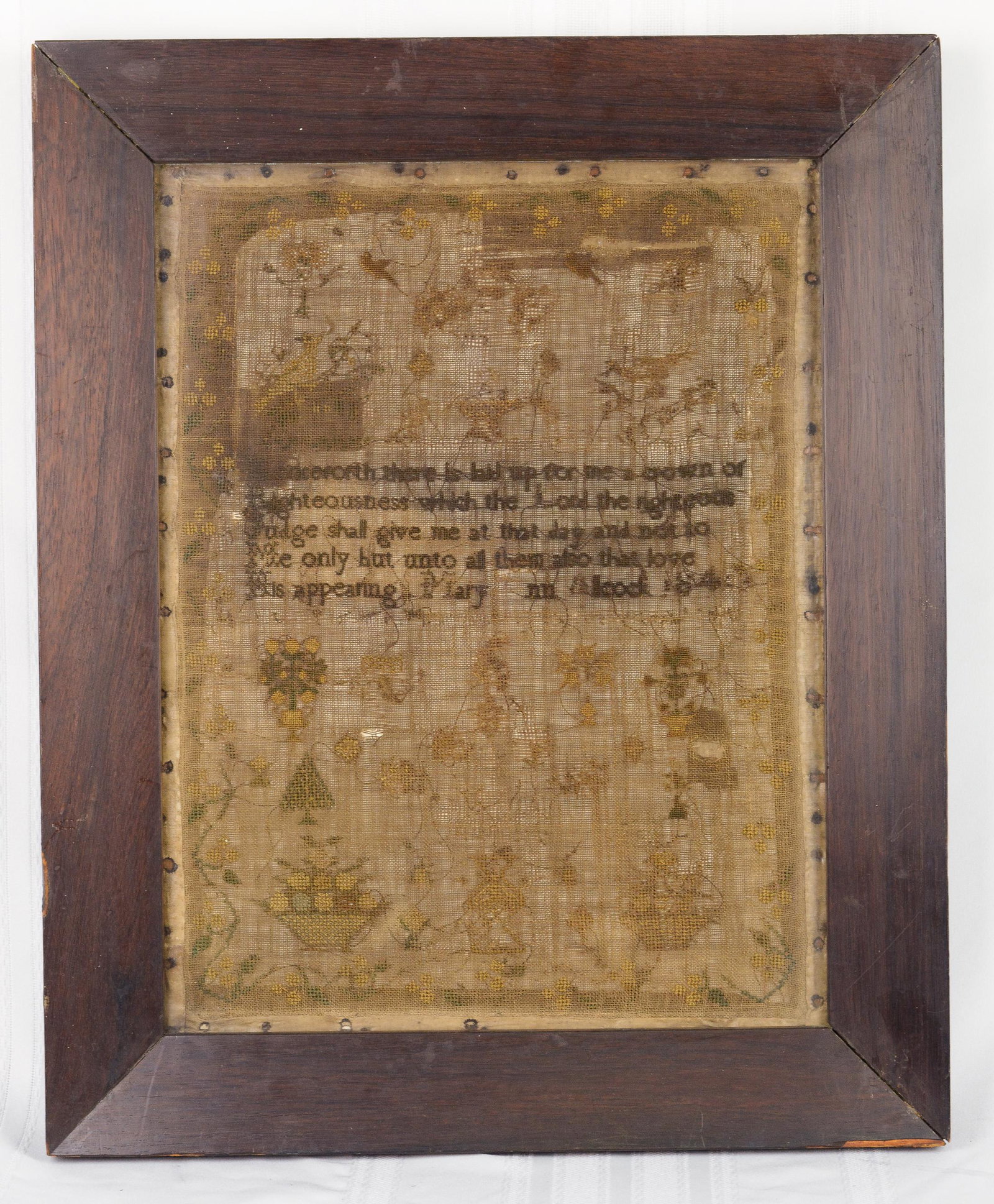Vintage Hand Stitched Framed Sampler - 1840s (1 of 3)