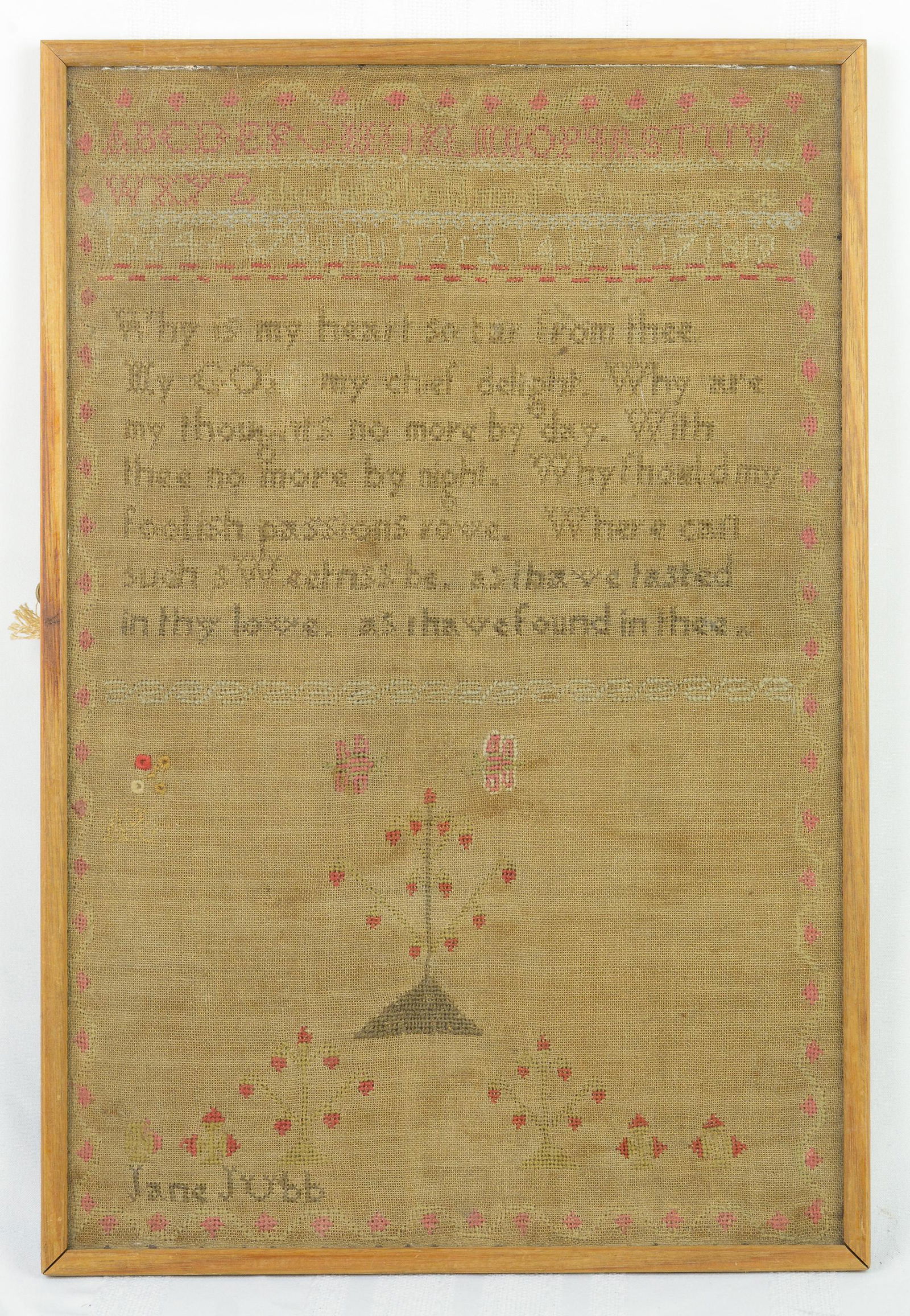 Vintage Hand Stitched Framed Sampler (1 of 2)