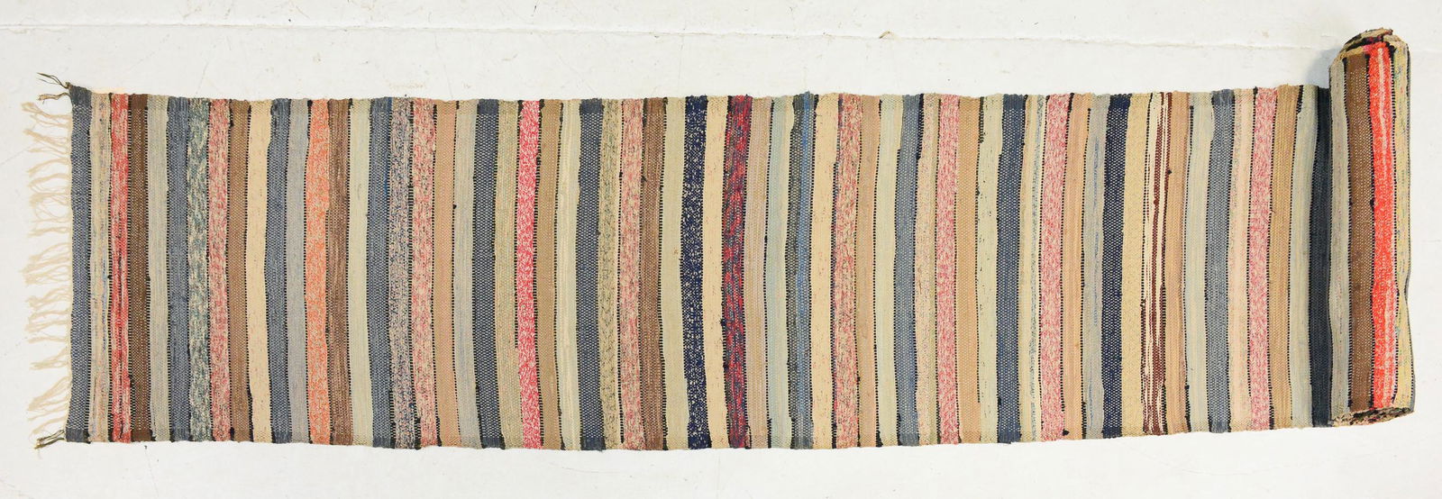 Vintage Swedish Rag Rug - Multi Color Runner (1 of 3)
