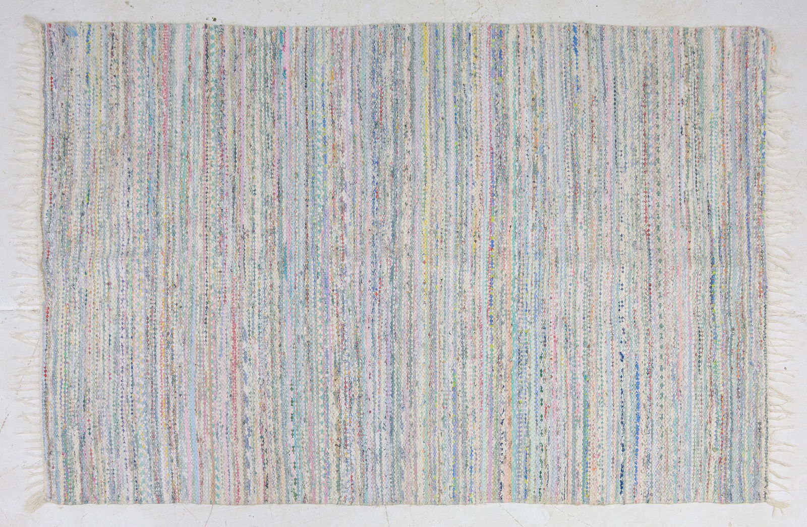 Vintage Swedish Rag Rug - Light Multi Color (1 of 2)