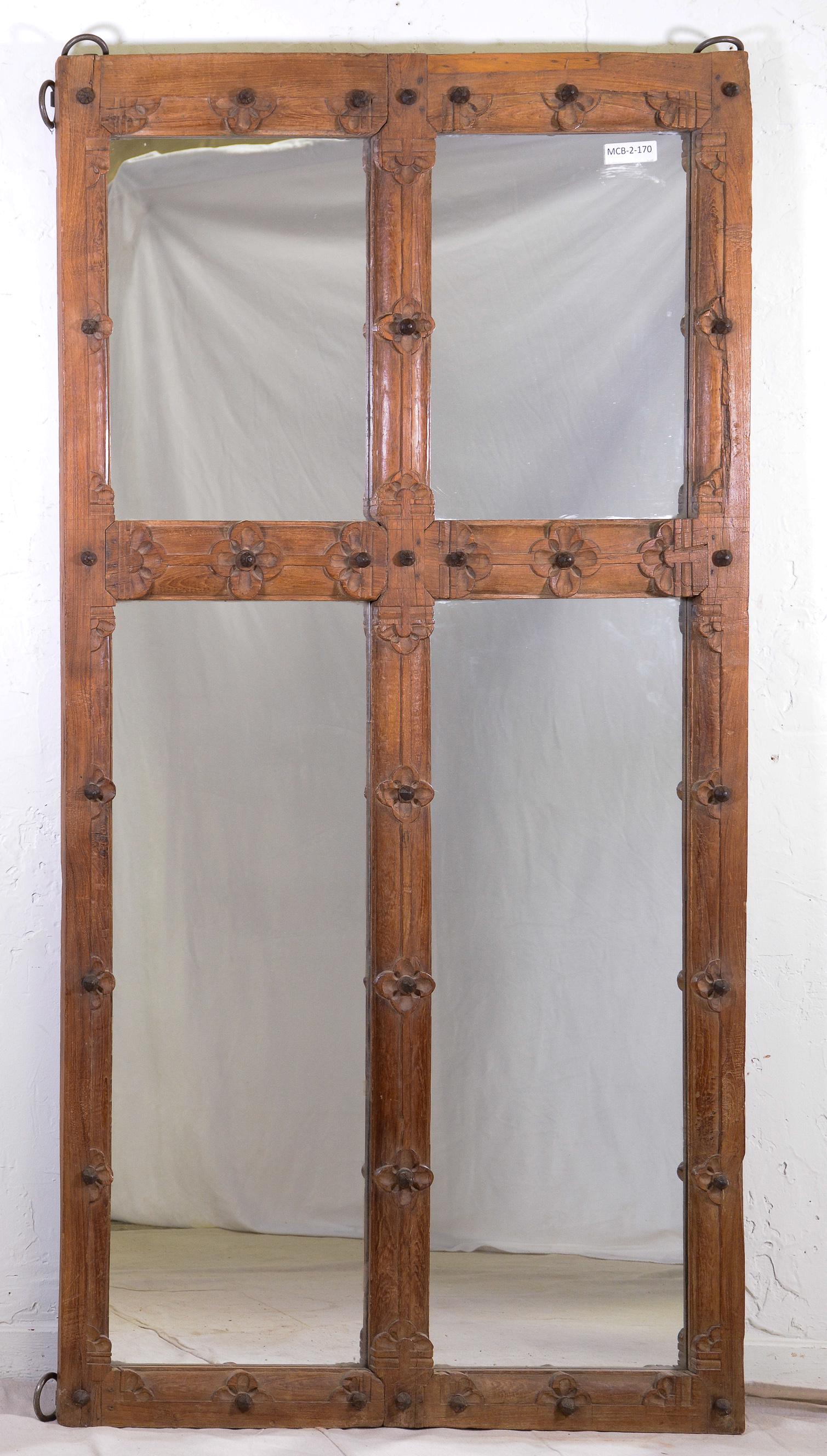 Large Mirror with Reclaimed Wood Frame (1 of 4)